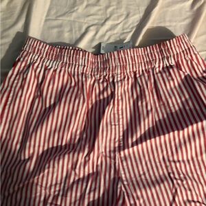 Red and White Striped Shorts